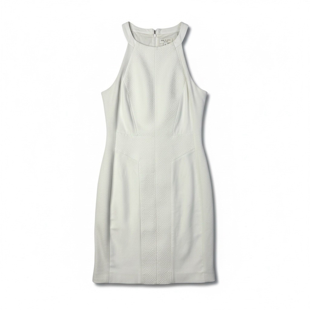 Rag & Bone White Halter Mini Dress Textured Sheath Cocktail LWD size 6